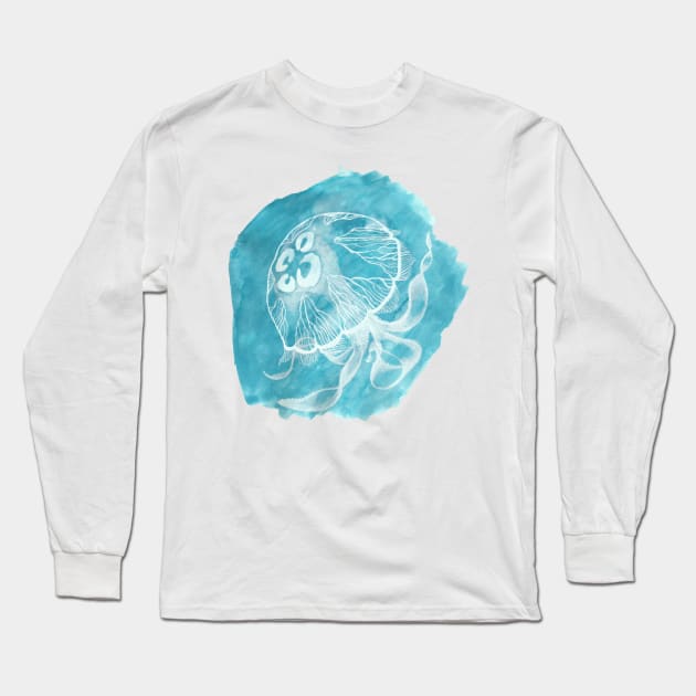 Water Color Jellyfish Long Sleeve T-Shirt by PepUp